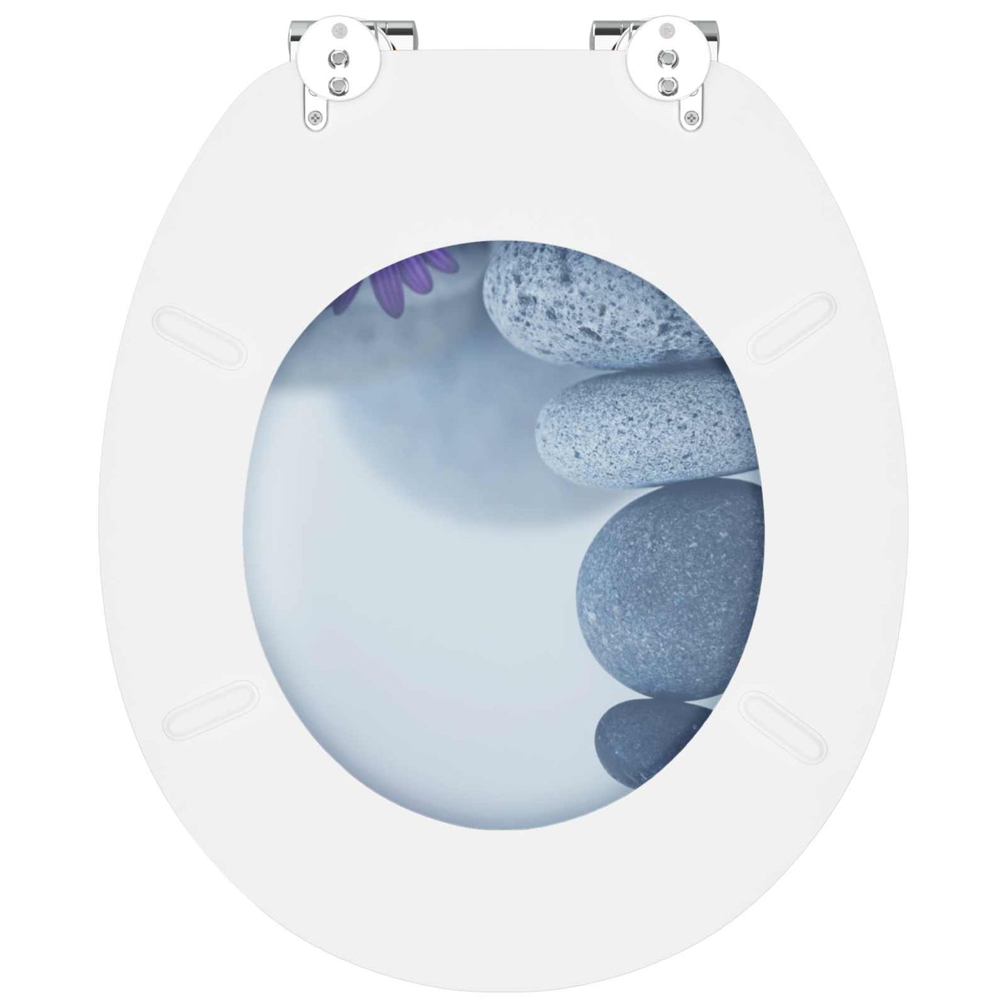 vidaXL Toilet Seat Grey 44 x 38 cm MDF board