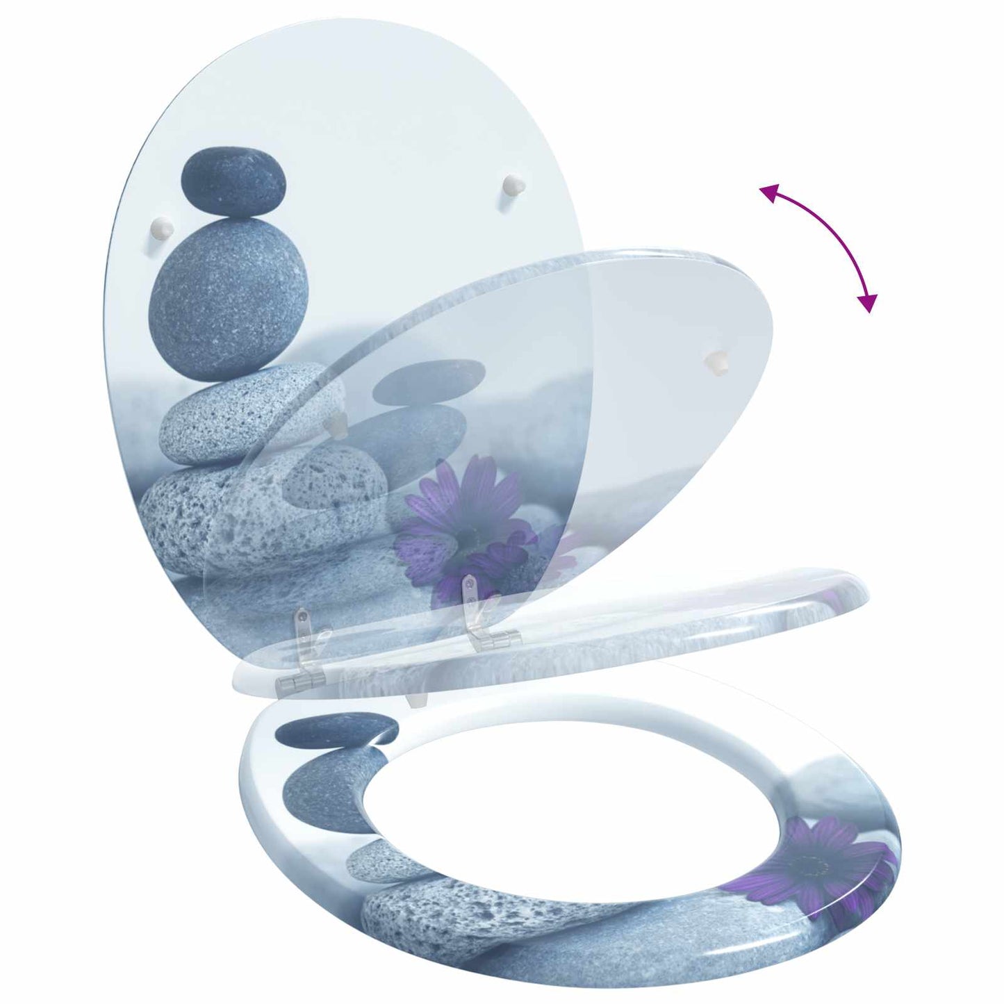 vidaXL Toilet Seat Grey 44 x 38 cm MDF board