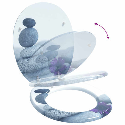 vidaXL Toilet Seat Grey 44 x 38 cm MDF board