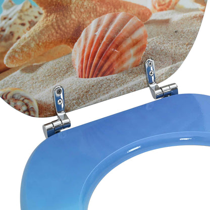 vidaXL Toilet Seat Light Blue 44 x 38 cm MDF board