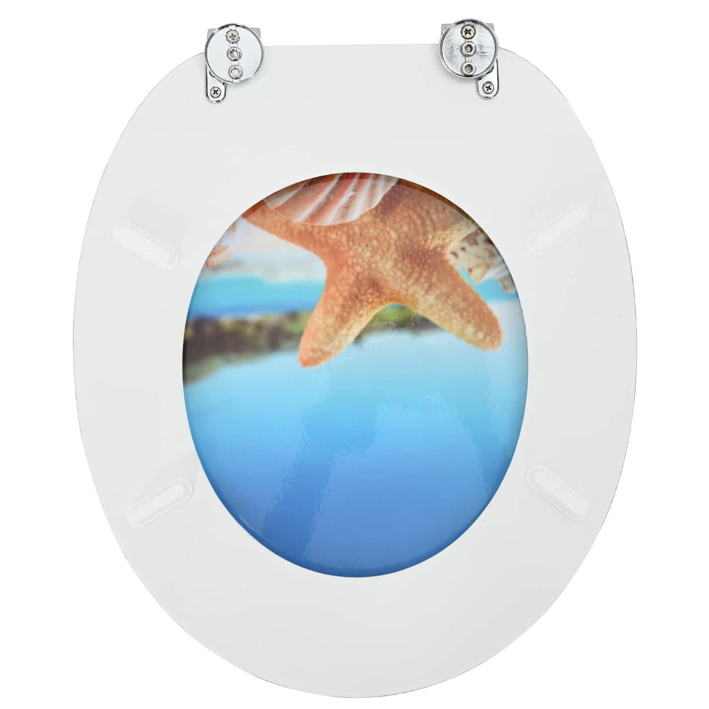 vidaXL Toilet Seat Light Blue 44 x 38 cm MDF board