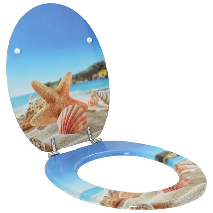 vidaXL Toilet Seat Light Blue 44 x 38 cm MDF board