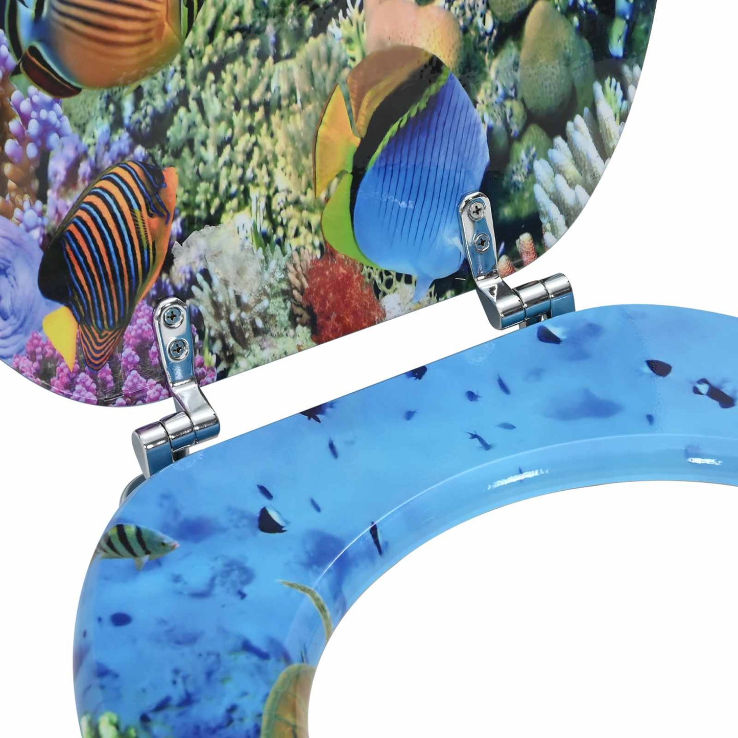 vidaXL Toilet Seat Deep Sea Blue 44 x 38 cm MDF board