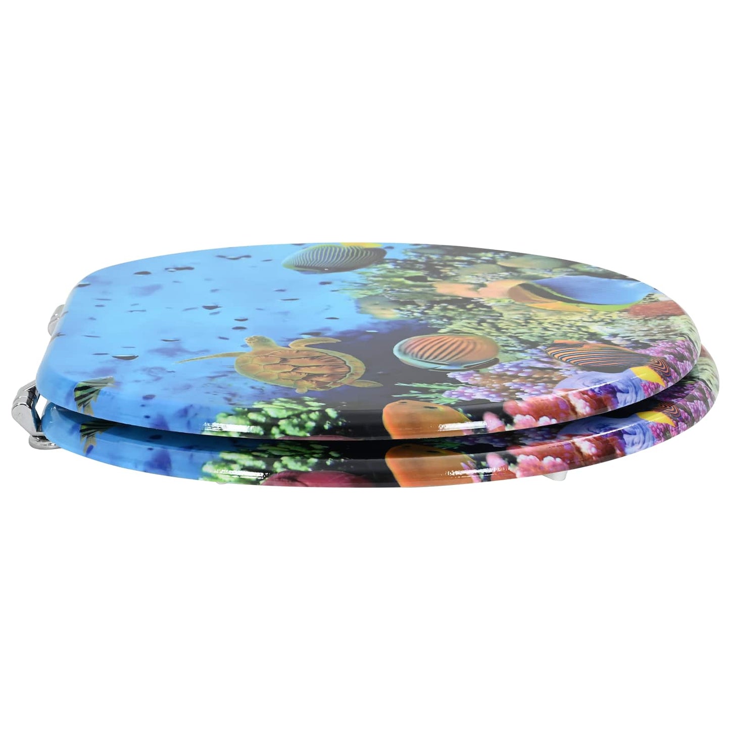 vidaXL Toilet Seat Deep Sea Blue 44 x 38 cm MDF board