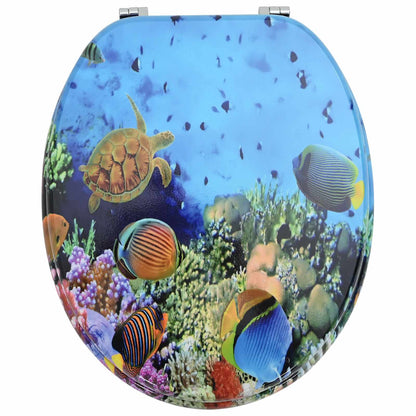 vidaXL Toilet Seat Deep Sea Blue 44 x 38 cm MDF board