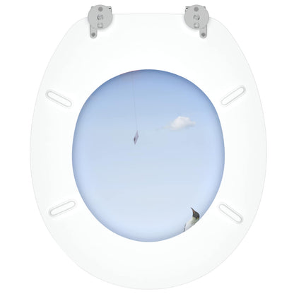 vidaXL Toilet Seat Blue 44 x 38 cm MDF board