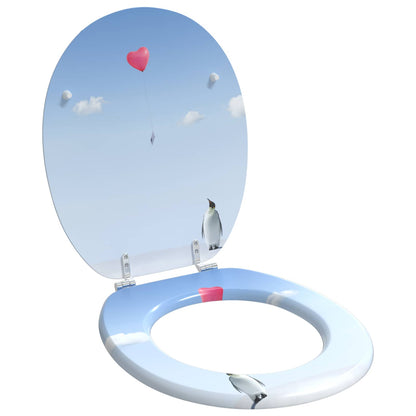 vidaXL Toilet Seat Blue 44 x 38 cm MDF board