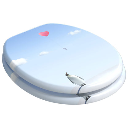 vidaXL Toilet Seat Blue 44 x 38 cm MDF board