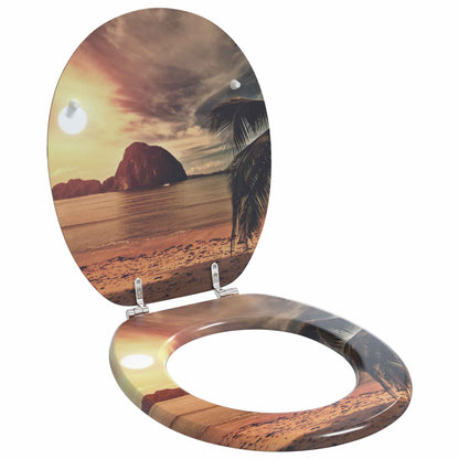 vidaXL Toilet Seat Orange 44 x 38 cm MDF board