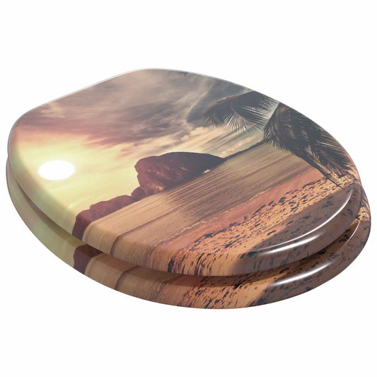 vidaXL Toilet Seat Orange 44 x 38 cm MDF board