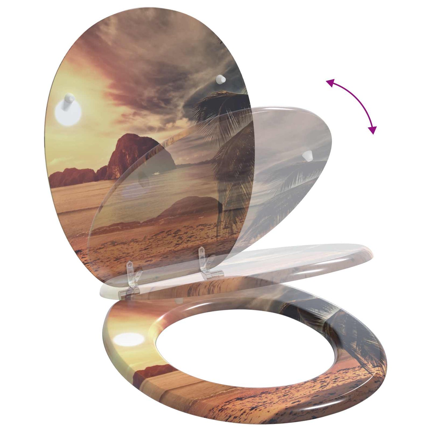 vidaXL Toilet Seat Orange 44 x 38 cm MDF board