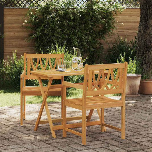 vidaXL Garden Chairs 2 pcs Natural Solid Acacia Wood