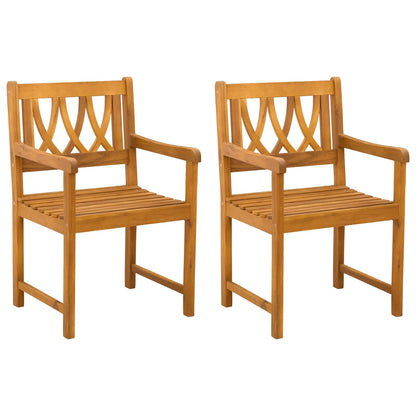 vidaXL Garden Chairs 2 pcs Natural Solid Acacia Wood