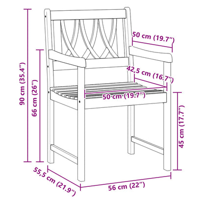 vidaXL Garden Chairs 2 pcs Natural Solid Acacia Wood