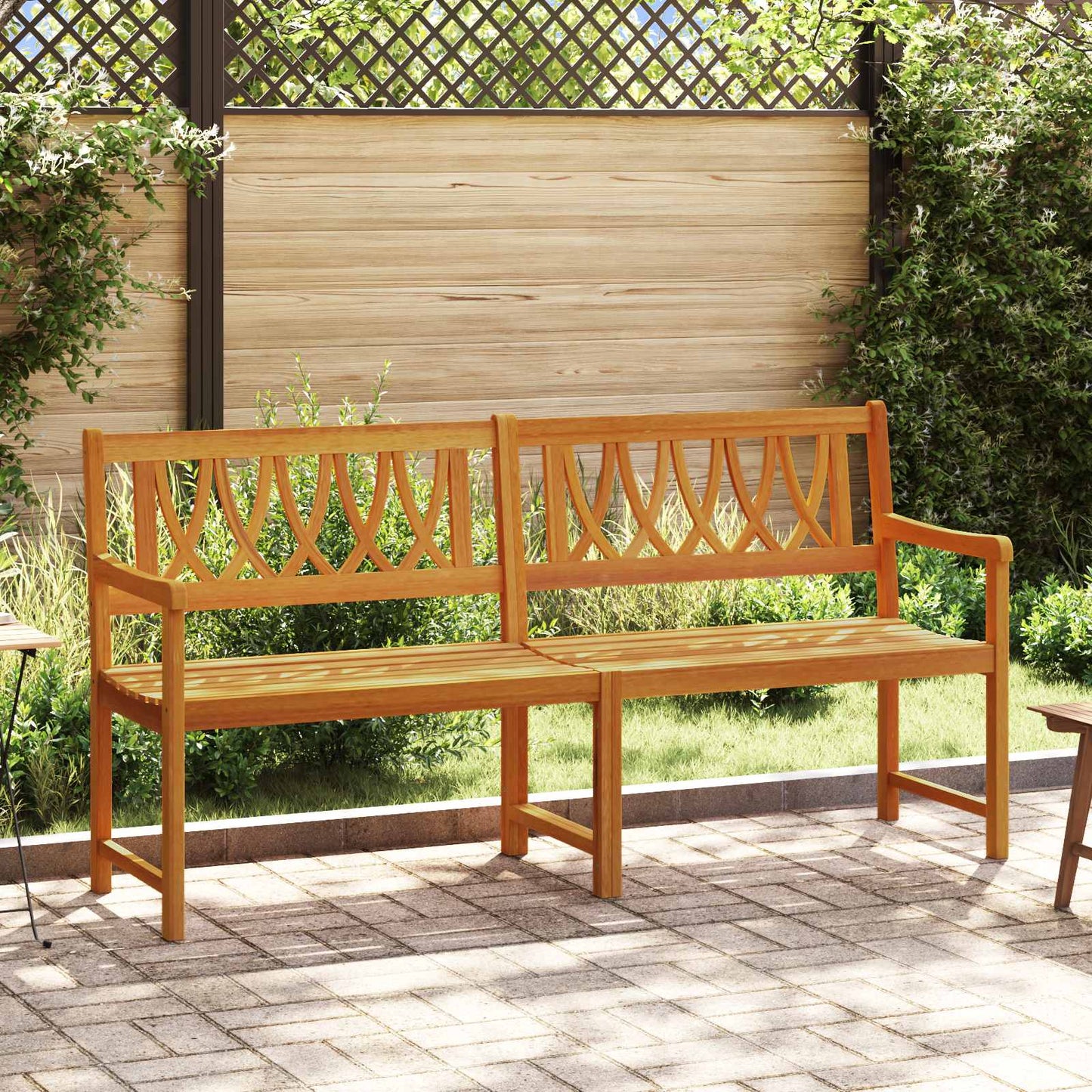 vidaXL Outdoor Bench Natural 180 x 55.5 x 90 cm Solid Acacia Wood
