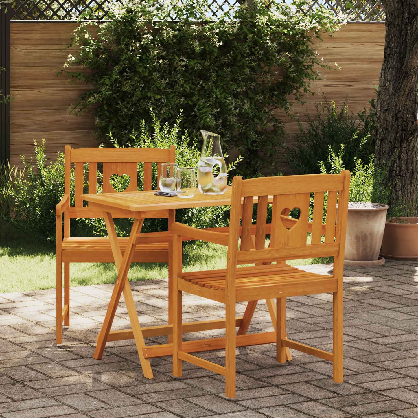 vidaXL Garden Chairs 2 pcs Natural Solid Acacia Wood