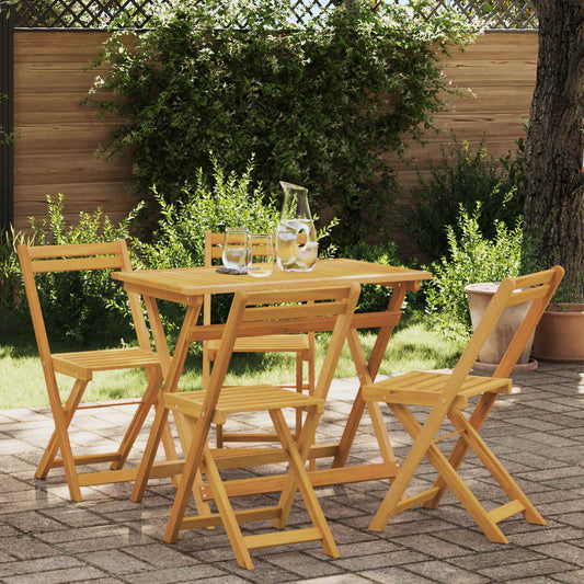 vidaXL Folding Garden Chairs 4 pcs Natural Solid Acacia Wood