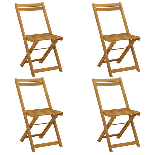 vidaXL Folding Garden Chairs 4 pcs Natural Solid Acacia Wood