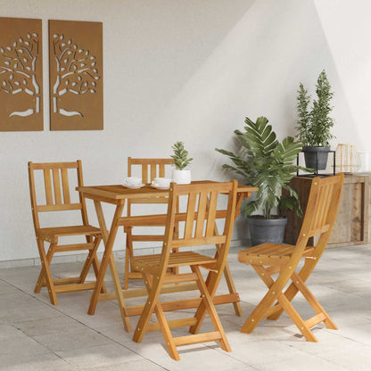 vidaXL with Cushion 4 pcs Natural 40 x 42 x 85 cm Solid Acacia Wood