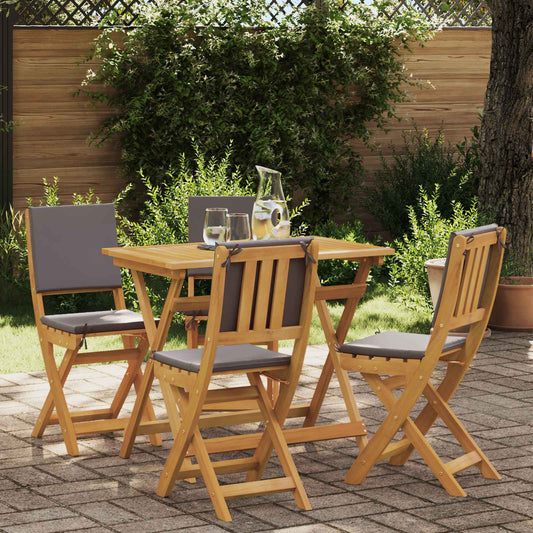 vidaXL Garden Chair 4 pcs Dark Grey Solid Acacia Wood