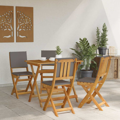 vidaXL Garden Chair 4 pcs Dark Grey Solid Acacia Wood