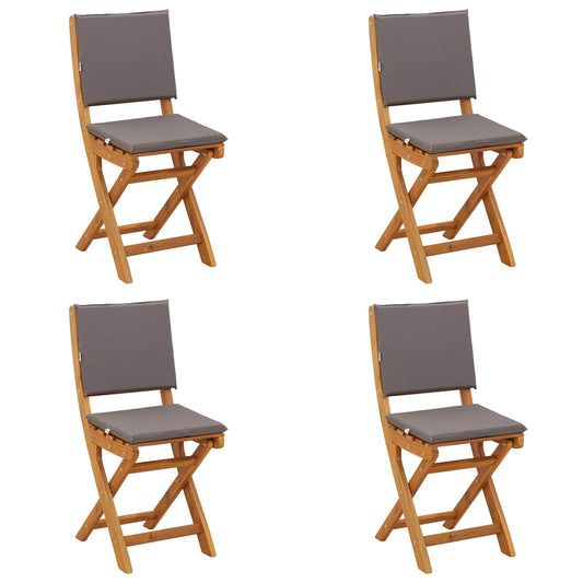 vidaXL Garden Chair 4 pcs Dark Grey Solid Acacia Wood
