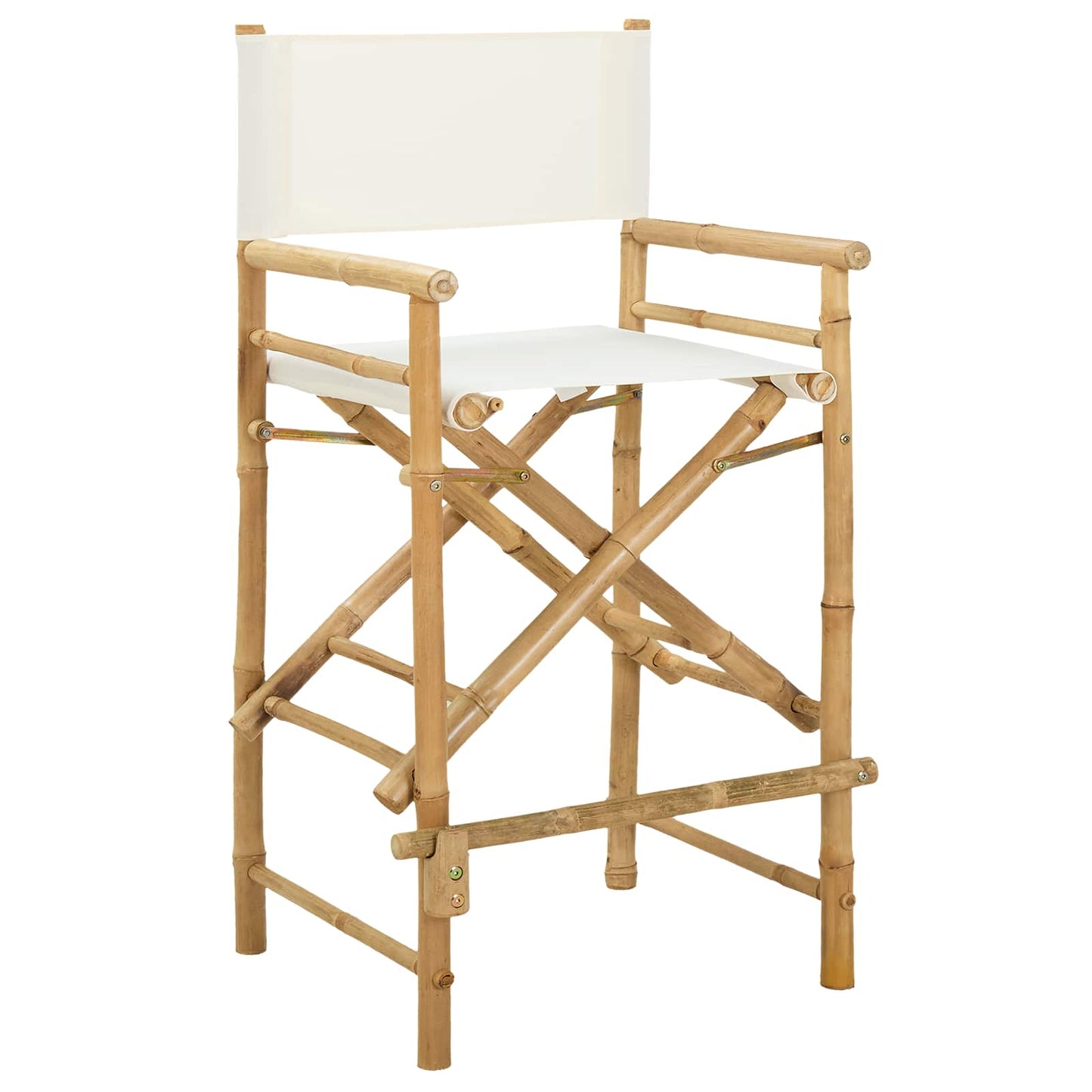 vidaXL Folding Director's Chair 2 pcs Natural Bamboo