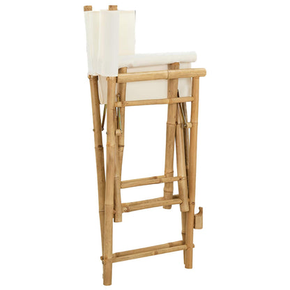 vidaXL Folding Director's Chair 2 pcs Natural Bamboo