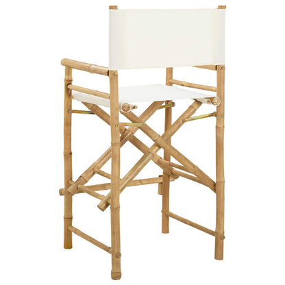 vidaXL Folding Director's Chair 2 pcs Natural Bamboo