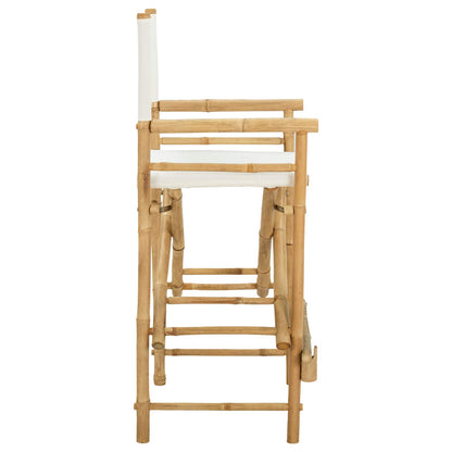 vidaXL Folding Director's Chair 2 pcs Natural Bamboo