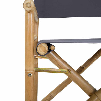vidaXL Folding Director's Chair 2 pcs Natural Bamboo
