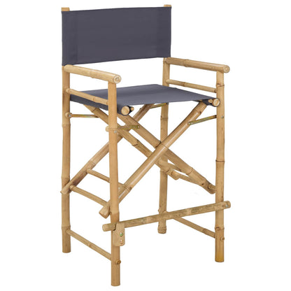 vidaXL Folding Director's Chair 2 pcs Natural Bamboo