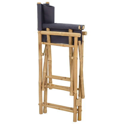 vidaXL Folding Director's Chair 2 pcs Natural Bamboo