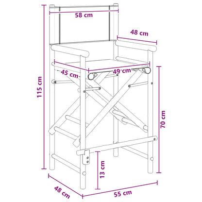 vidaXL Folding Director's Chair 2 pcs Natural Bamboo