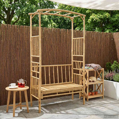 vidaXL Garden Arch with Bench 115 x 50 x 205 cm Bamboo