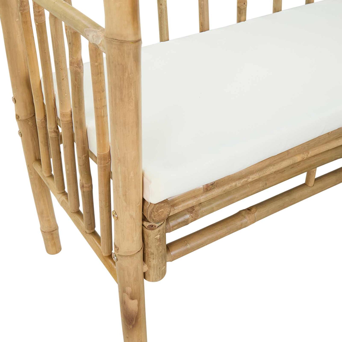 vidaXL Garden Arch with Bench Cream White 115 x 50 x 205 cm Bamboo