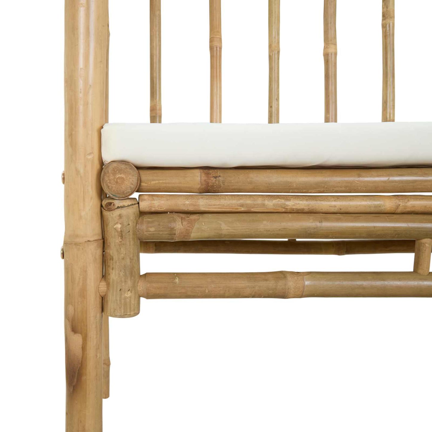 vidaXL Garden Arch with Bench Cream White 115 x 50 x 205 cm Bamboo