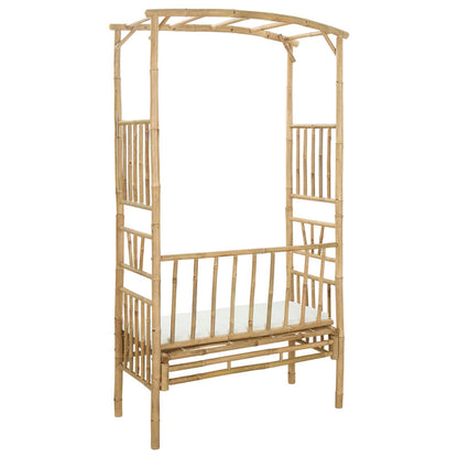 vidaXL Garden Arch with Bench Cream White 115 x 50 x 205 cm Bamboo