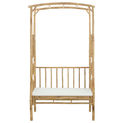 vidaXL Garden Arch with Bench Cream White 115 x 50 x 205 cm Bamboo