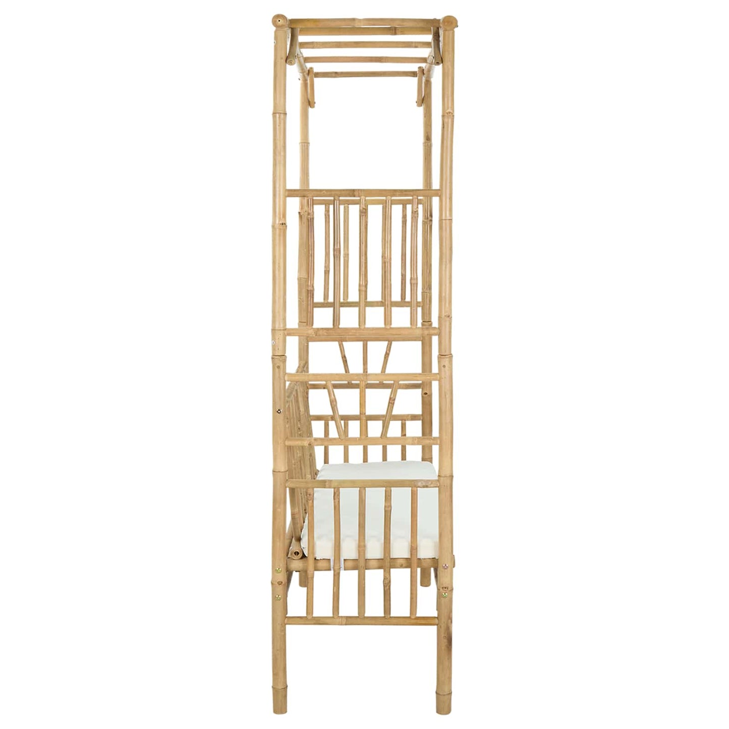 vidaXL Garden Arch with Bench Cream White 115 x 50 x 205 cm Bamboo