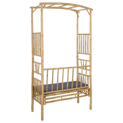 vidaXL Garden Arch with Bench Dark Grey 115 x 50 x 205 cm Bamboo