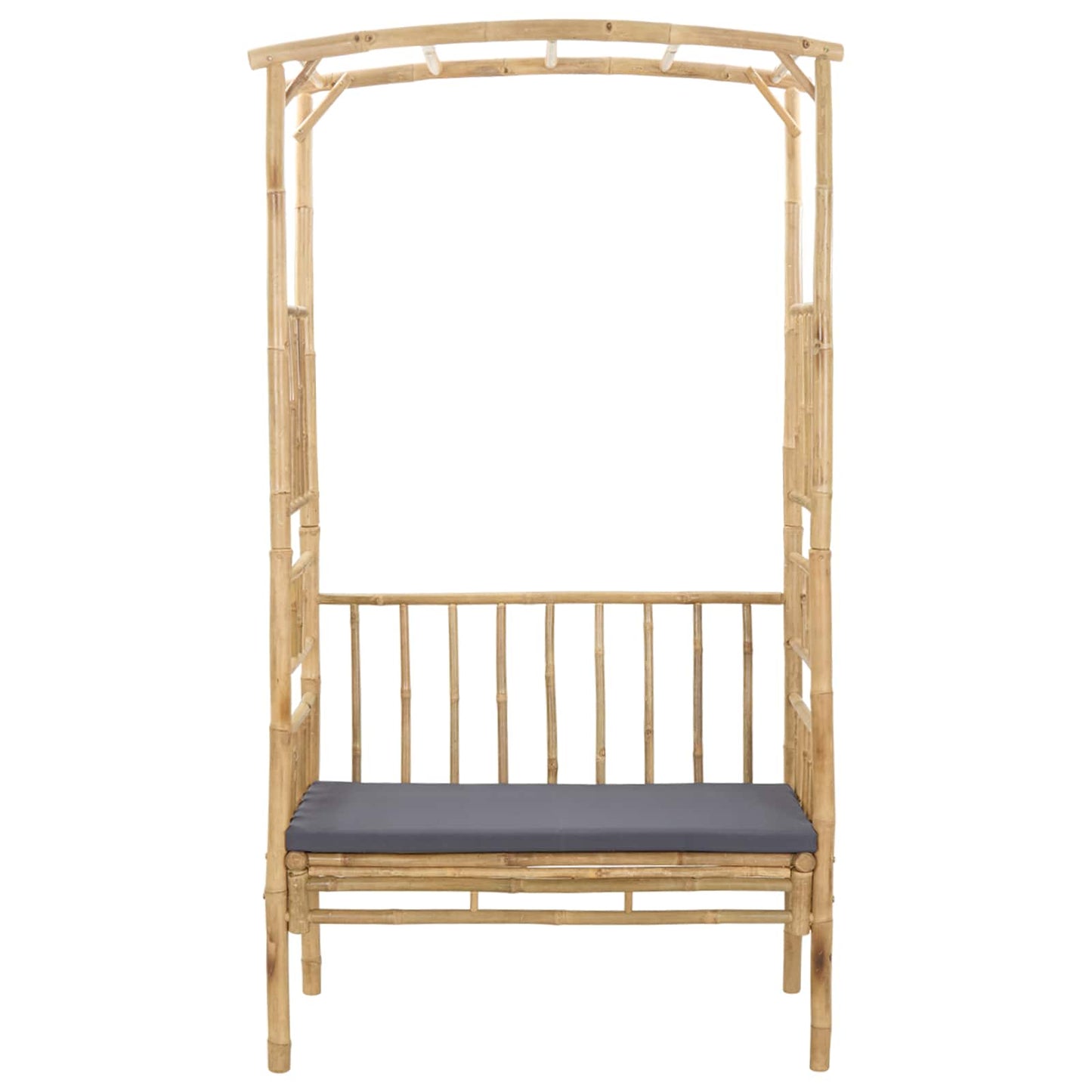 vidaXL Garden Arch with Bench Dark Grey 115 x 50 x 205 cm Bamboo
