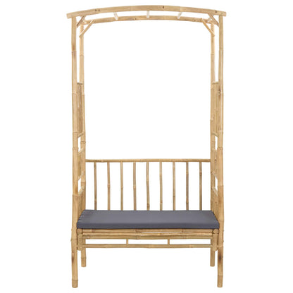 vidaXL Garden Arch with Bench Dark Grey 115 x 50 x 205 cm Bamboo