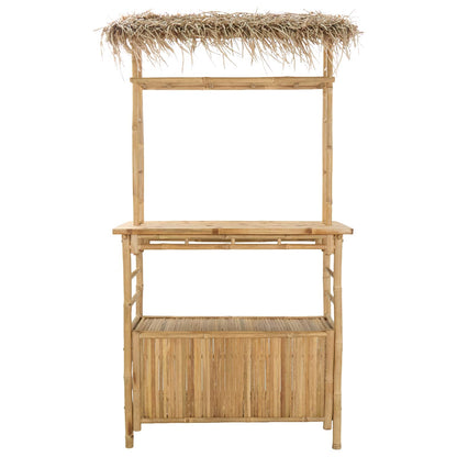 vidaXL Outdoor Bar Table Natural 110 x 50 x 209 cm Bamboo