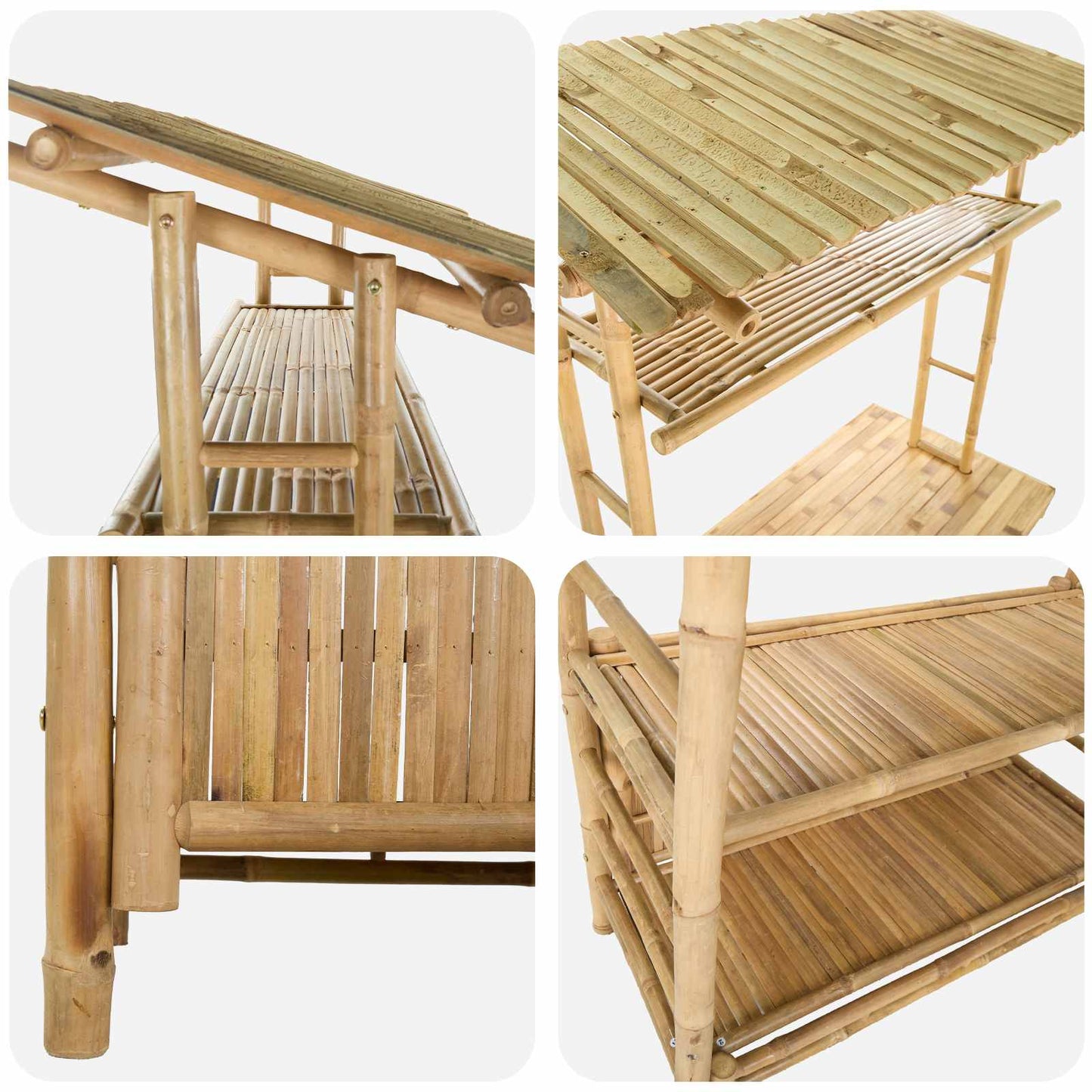 vidaXL Outdoor Bar Table Natural 110 x 50 x 210 cm Bamboo