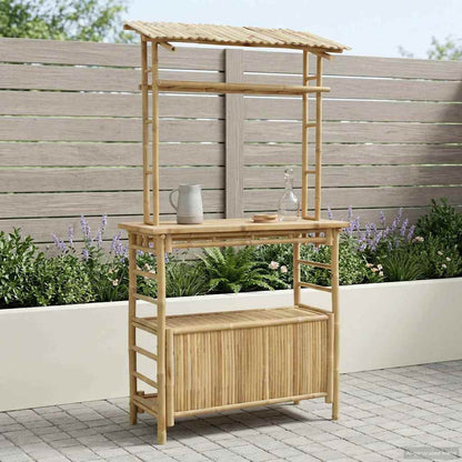vidaXL Outdoor Bar Table Natural 110 x 50 x 210 cm Bamboo