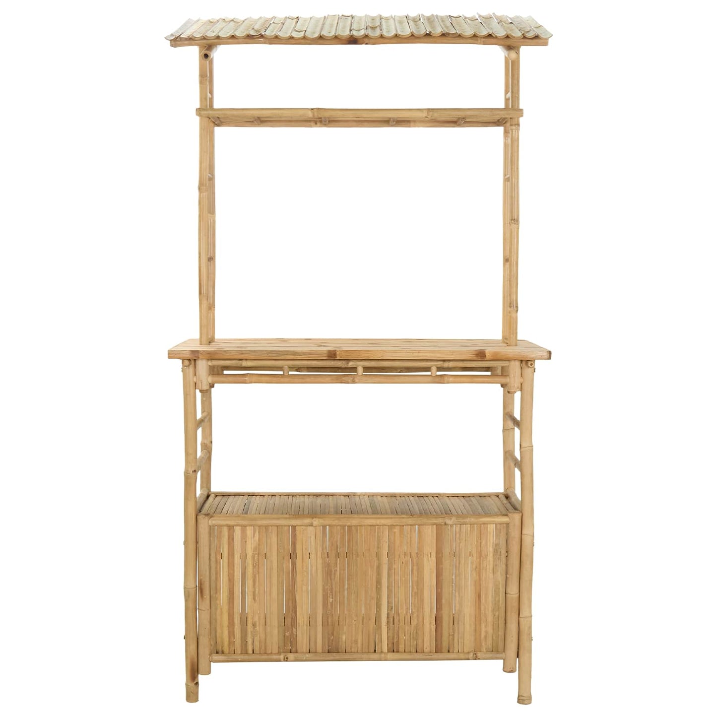 vidaXL Outdoor Bar Table Natural 110 x 50 x 210 cm Bamboo