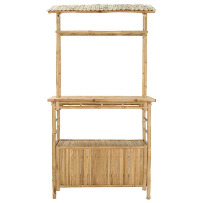 vidaXL Outdoor Bar Table Natural 110 x 50 x 210 cm Bamboo