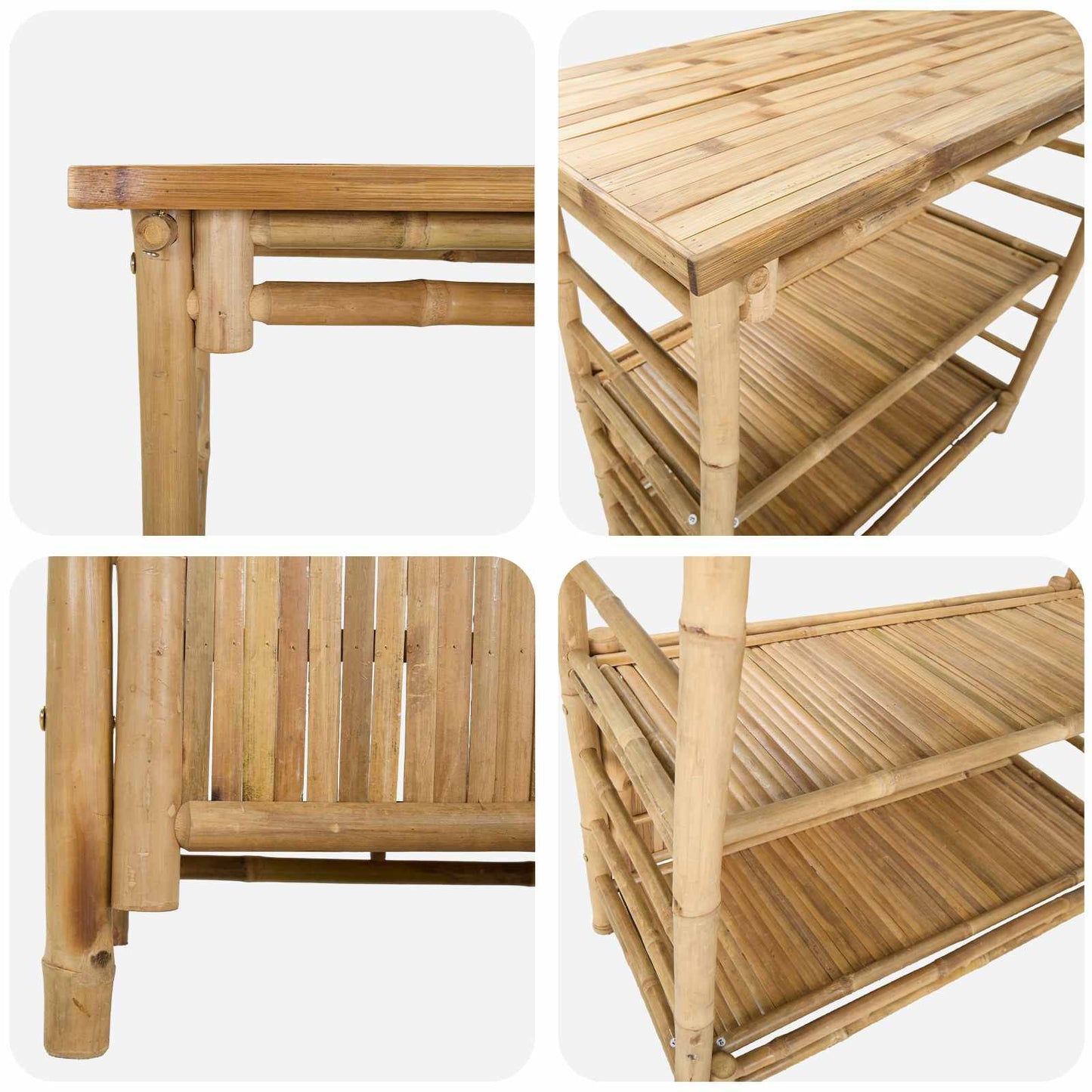 vidaXL Outdoor Bar Table Natural 110 x 50 x 105 cm Bamboo
