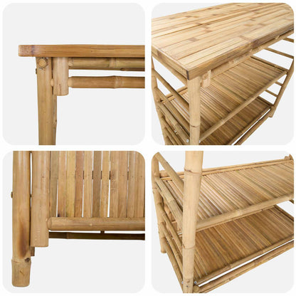 vidaXL Outdoor Bar Table Natural 110 x 50 x 105 cm Bamboo
